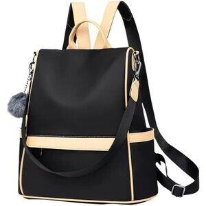 💫 Women Black Ladies Backpack Adjustable Straps Fashion Zipper Rather Handbag